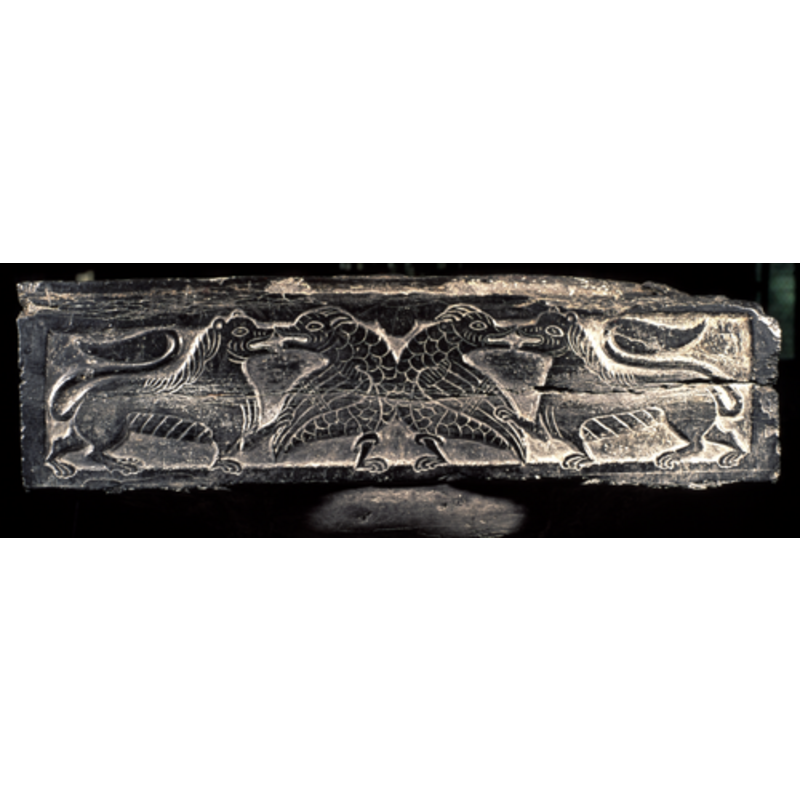 Side 3: two pairs of lion-bird