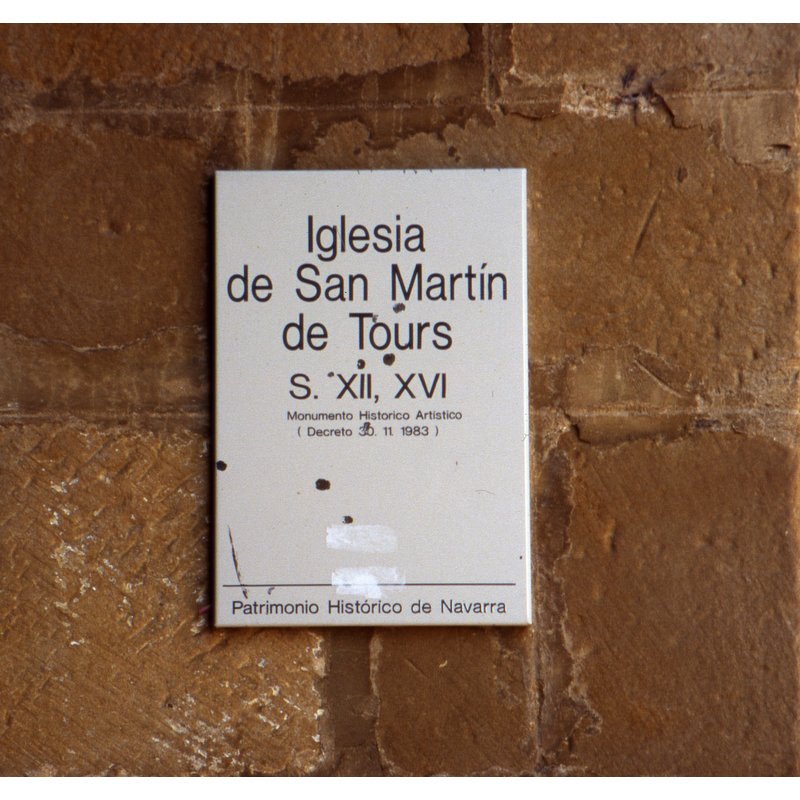 information plaque outside the church